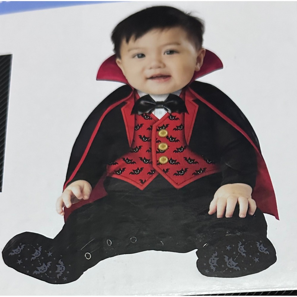 Vampire Baby Halloween Costume Jumpsuit Cape Set 0-6 Months  NWT